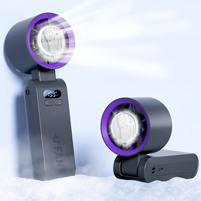 ❄️ Turbo Ice-Cooling Handheld Fan  Powerful Airflow Meets Instant Cooling Relief