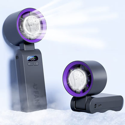 ❄️ Turbo Ice-Cooling Handheld Fan  Powerful Airflow Meets Instant Cooling Relief