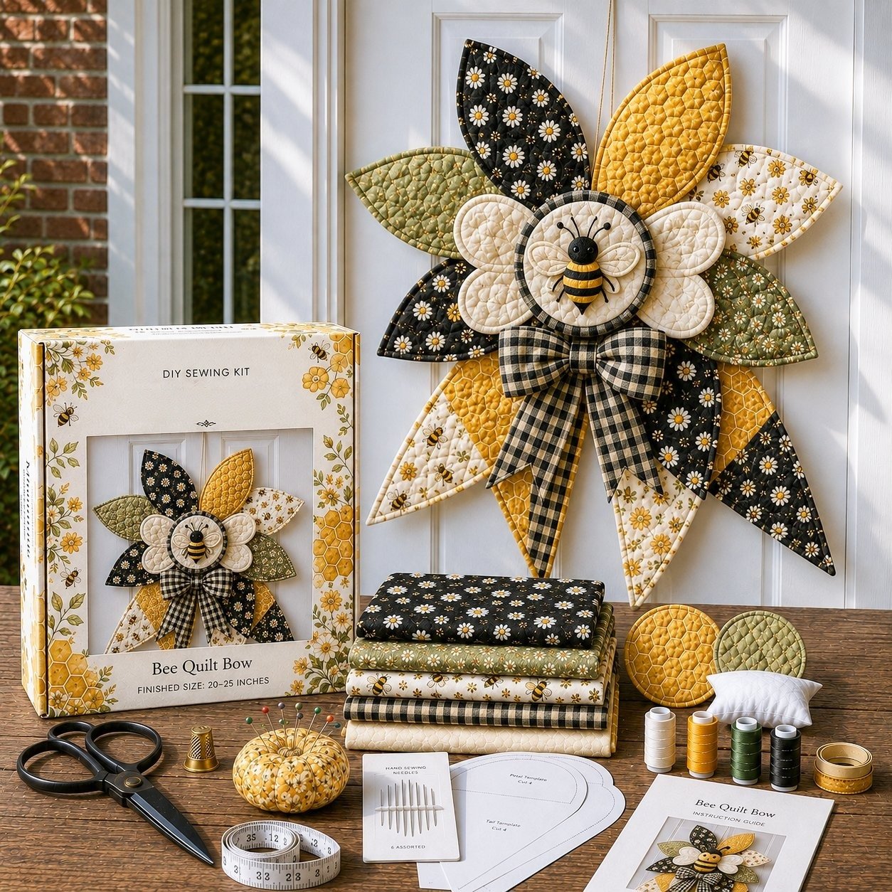 ⏳ Last Day 49% OFF – 🎀 Beginner-Friendly Oversized Quilted Bow Sewing Kit✨