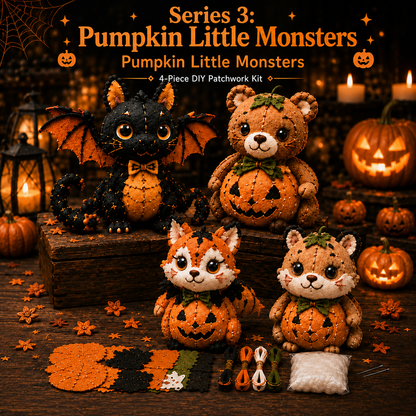 🔥 50% OFF TODAY | 🎃 Halloween Friends 4-Piece DIY Patchwork Kit Collection 🧵👻