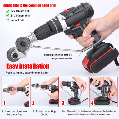 🔥Last Day 55% OFF🎁🛠️ Heavy-Duty Metal Cutting Drill Attachment – Turn Any Drill Into a Powerful Sheet Metal Cutter