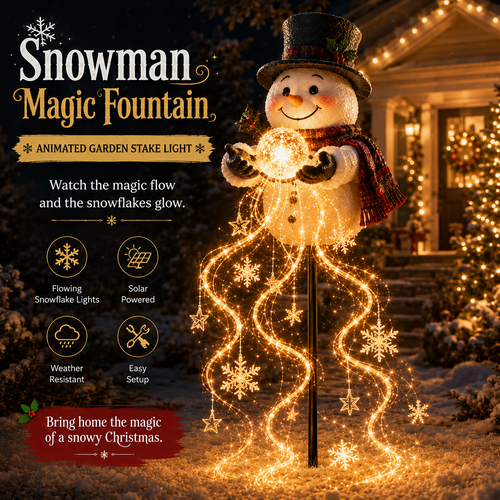🎄50% OFF🎄 Snowman Magic Fountain™-Flowing Snowflake LED Christmas Garden Light❄️