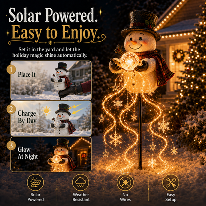 🎄50% OFF🎄 Snowman Magic Fountain™-Flowing Snowflake LED Christmas Garden Light❄️