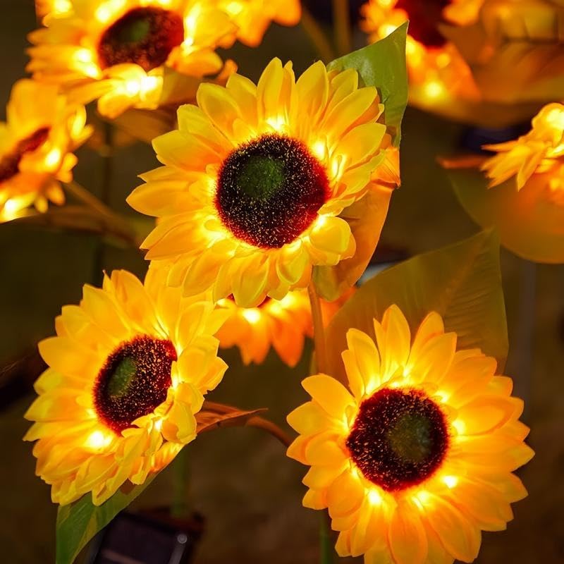 🌻Solar LED Sunflower Garden Lights, Realistic Night Glow for Yard, Lawn, Patio and Porch Decoration, Waterproof