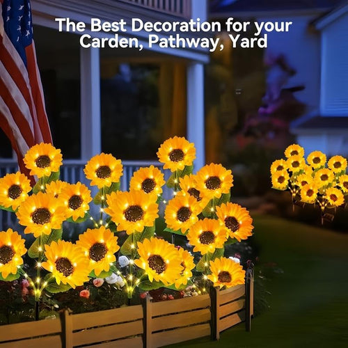 🌻Solar LED Sunflower Garden Lights, Realistic Night Glow for Yard, Lawn, Patio and Porch Decoration, Waterproof