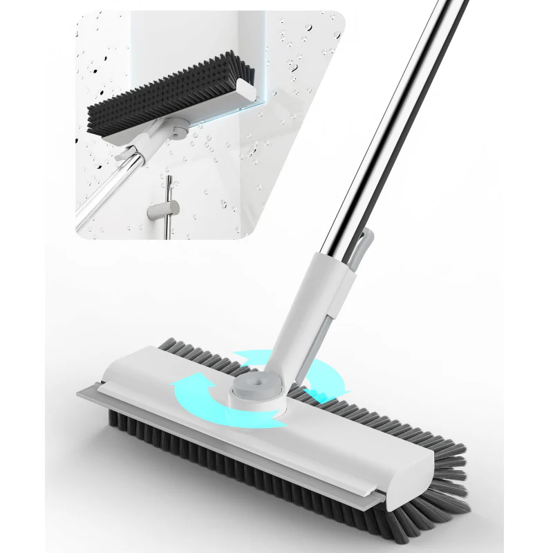 🔥Hot Sale 49% OFF🧹3-in-1 Floor Scrub Brush with Long Handle – Heavy-Duty Stiff Bristles for Bathroom, Kitchen, Patio & More 🧽✨