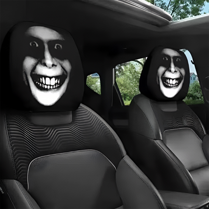 🔥LAST DAY PROMOTION 55% OFF😆Fear & Funny Car Headrest Covers – Universal Fit 2PCS🚗