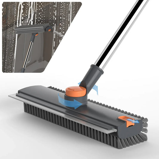 🔥Hot Sale 49% OFF🧹3-in-1 Floor Scrub Brush with Long Handle – Heavy-Duty Stiff Bristles for Bathroom, Kitchen, Patio & More 🧽✨
