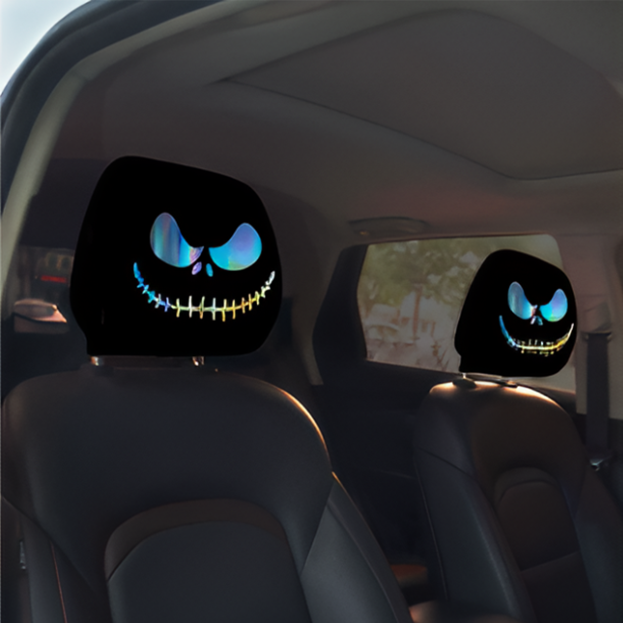 🔥LAST DAY PROMOTION 55% OFF😆Fear & Funny Car Headrest Covers – Universal Fit 2PCS🚗