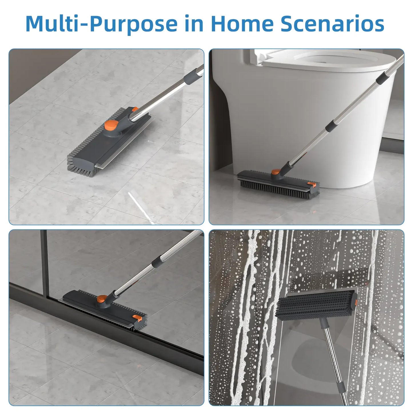 🔥Hot Sale 49% OFF🧹3-in-1 Floor Scrub Brush with Long Handle – Heavy-Duty Stiff Bristles for Bathroom, Kitchen, Patio & More 🧽✨