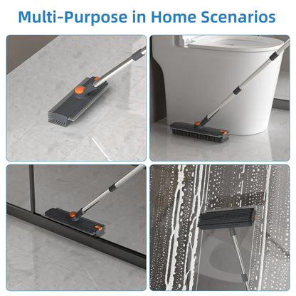 🔥Hot Sale 49% OFF🧹3-in-1 Floor Scrub Brush with Long Handle – Heavy-Duty Stiff Bristles for Bathroom, Kitchen, Patio & More 🧽✨