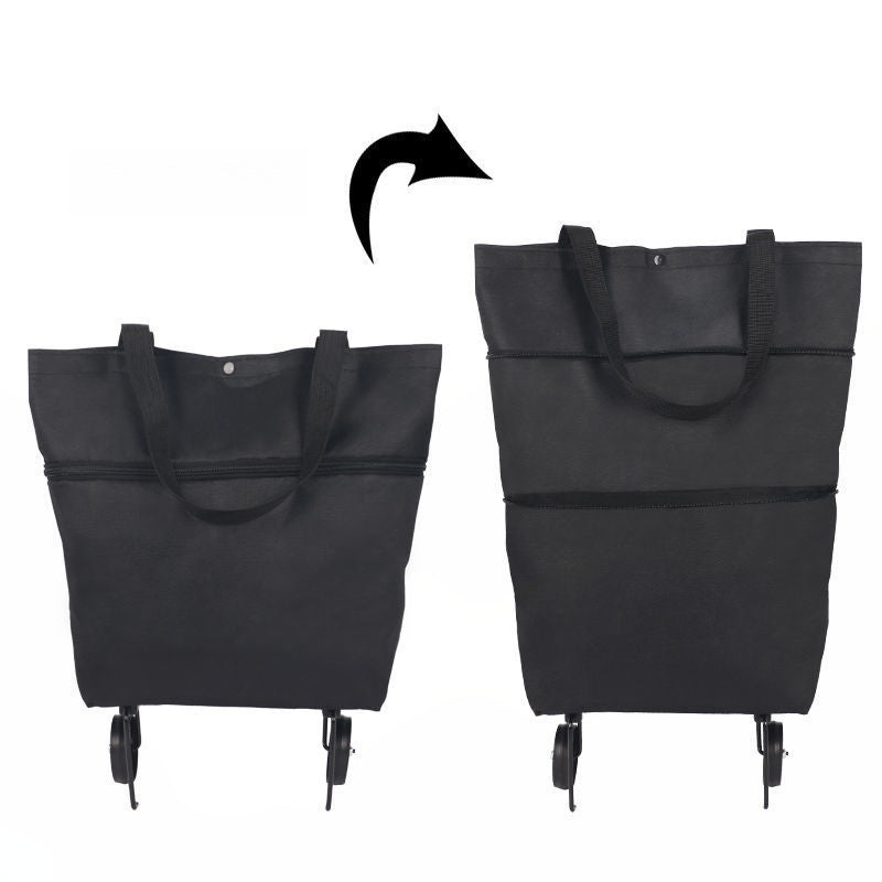 🌱✨ Limited Time 46% OFF✨ Collapsible Rolling Shopping Bag, Portable Foldable Wheeled Grocery Tote Bag Reusable Handbag For Supermarket Market Travel