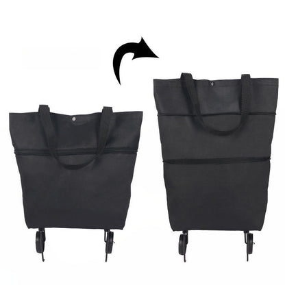 🌱✨ Limited Time 46% OFF✨ Collapsible Rolling Shopping Bag, Portable Foldable Wheeled Grocery Tote Bag Reusable Handbag For Supermarket Market Travel