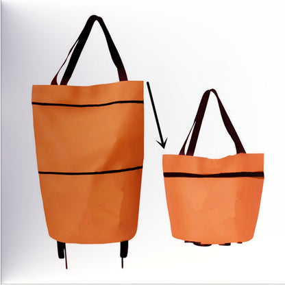 🌱✨ Limited Time 46% OFF✨ Collapsible Rolling Shopping Bag, Portable Foldable Wheeled Grocery Tote Bag Reusable Handbag For Supermarket Market Travel