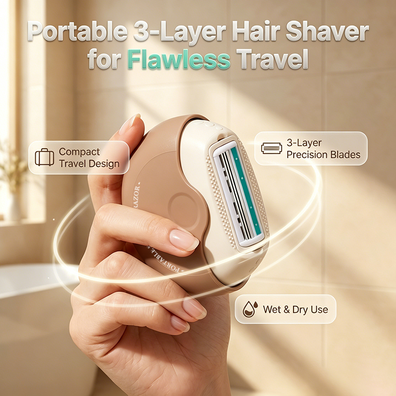 💕Portable 3-Layer Hair Shaver with Rotating Cover