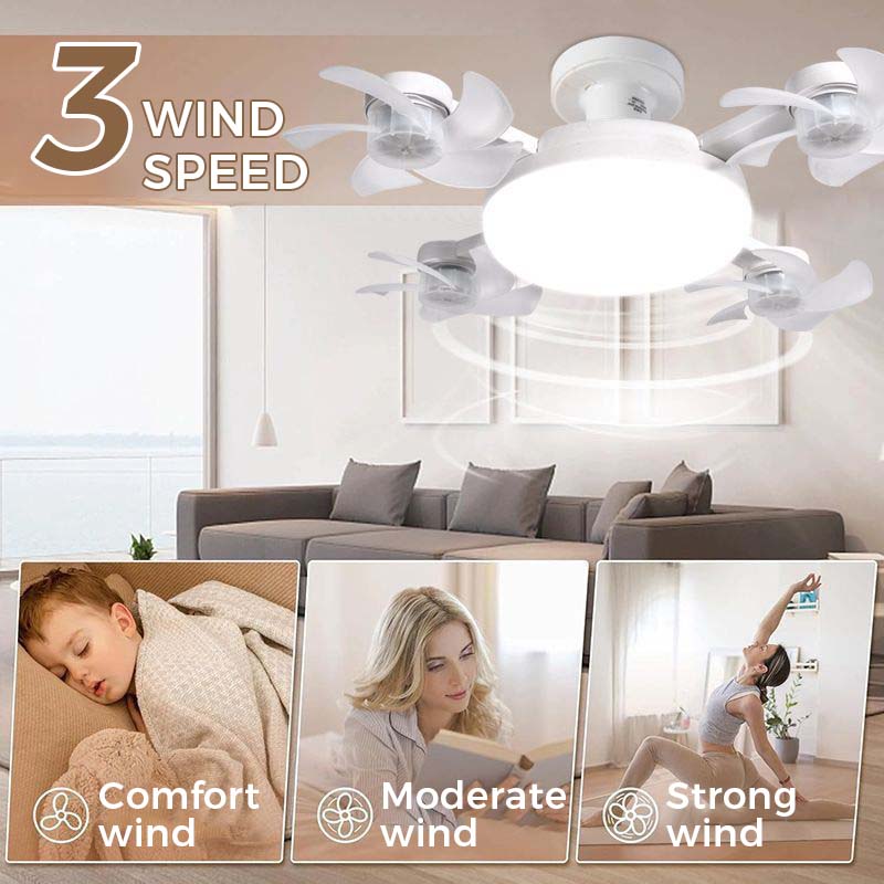 🔥HOT SALE 50% OFF🌀New E27 Socket Ceiling Fan Light – 2‑in‑1 Silent LED Fan with Remote Control
