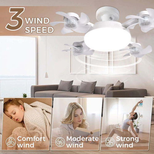 🔥HOT SALE 50% OFF🌀New E27 Socket Ceiling Fan Light – 2‑in‑1 Silent LED Fan with Remote Control
