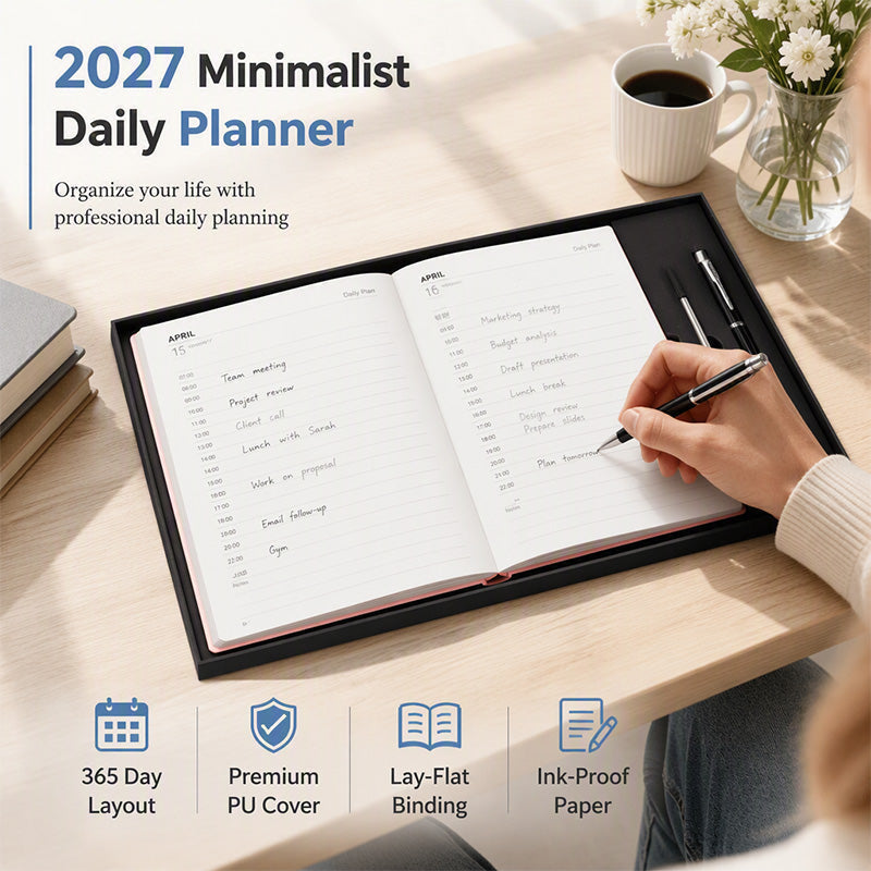 🔥2027 Daily Planner – Weekly & Monthly Organizer for Goals, Schedules & Productivity