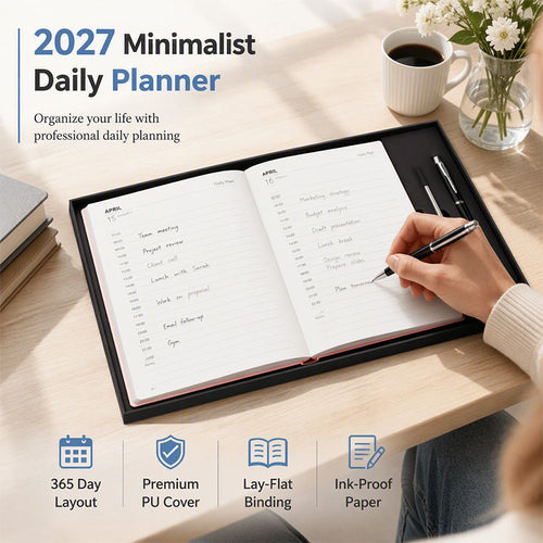 🔥2027 Daily Planner – Weekly & Monthly Organizer for Goals, Schedules & Productivity